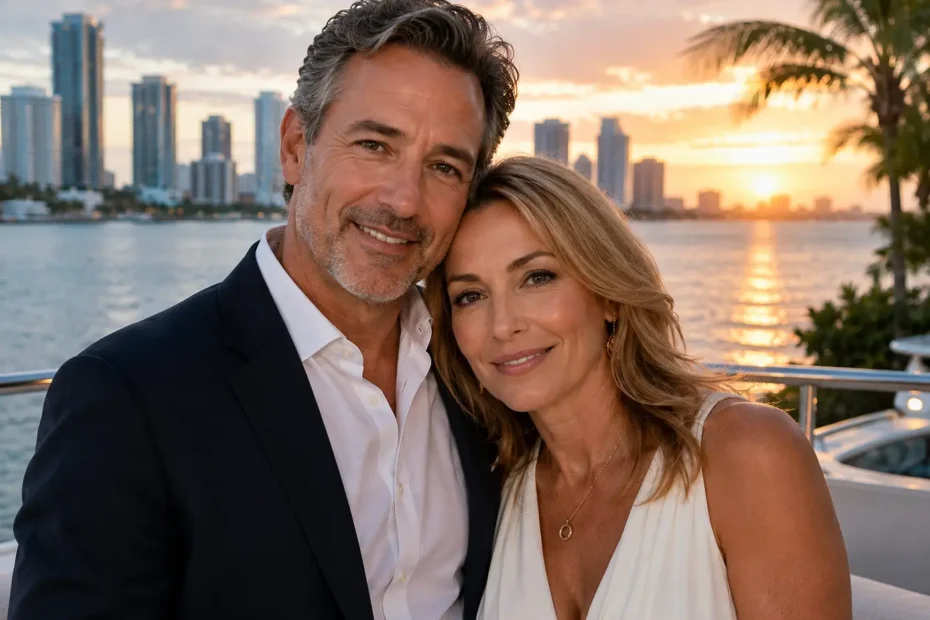 Romantic sunset by the waterfront