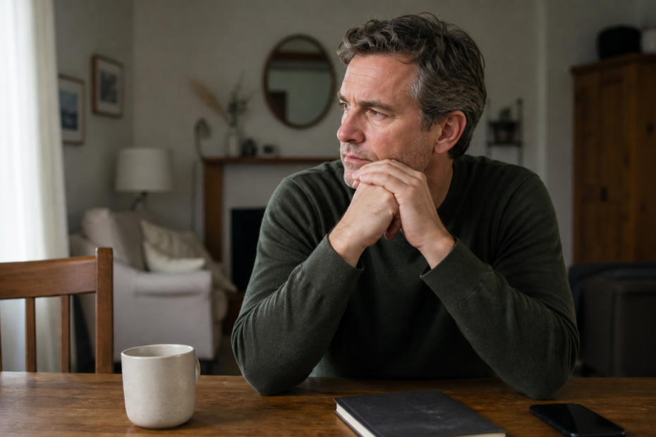 Man reflecting carefully on dating while separated before his divorce is final